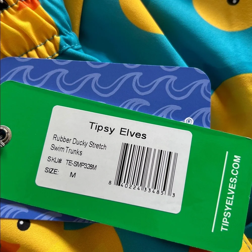Tipsy Elves Rubber Ducky Stretch Swim Trunks Medium